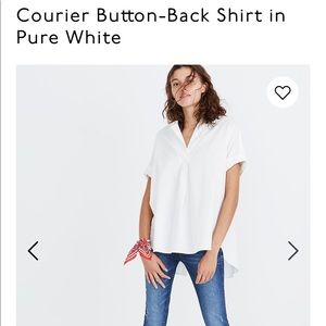 NWOT Madewell Courier Button Back Shirt
